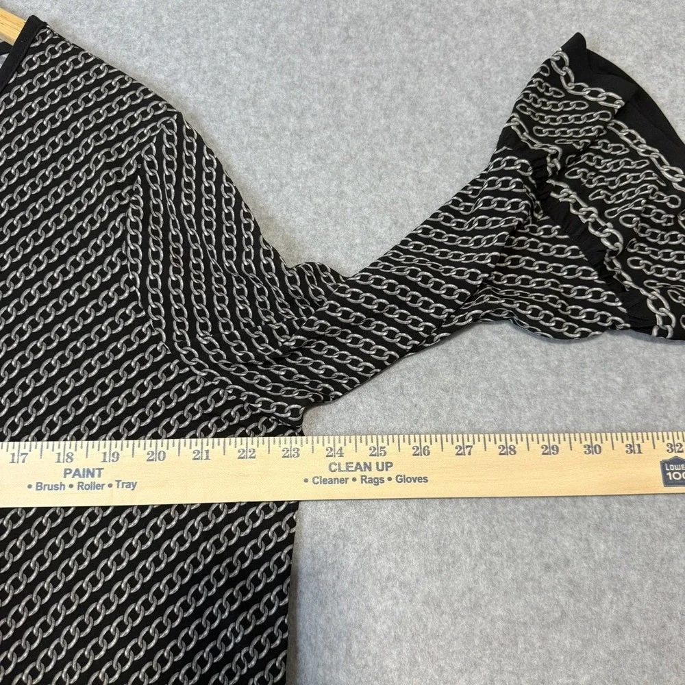 Michael Kors Top Womens 1X Black & Silver Chain Link Casual Career Party Shirt